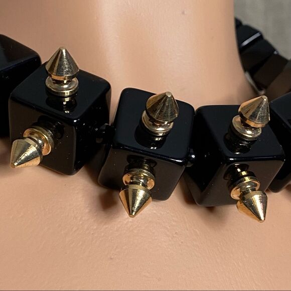 Diana Broussard IGGY Spiked Cube Abstract Necklace - Picture 2 of 3